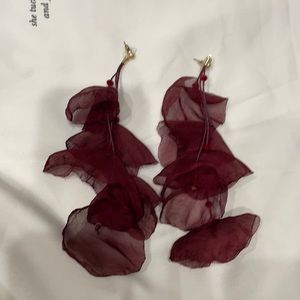 Light weight dark red earrings.